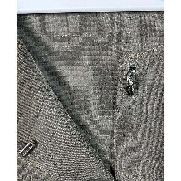 EILEEN FISHER Jacket Large Collarless Rayon Silk Blend Textured Brown Hook Eye - Picture 5 of 11